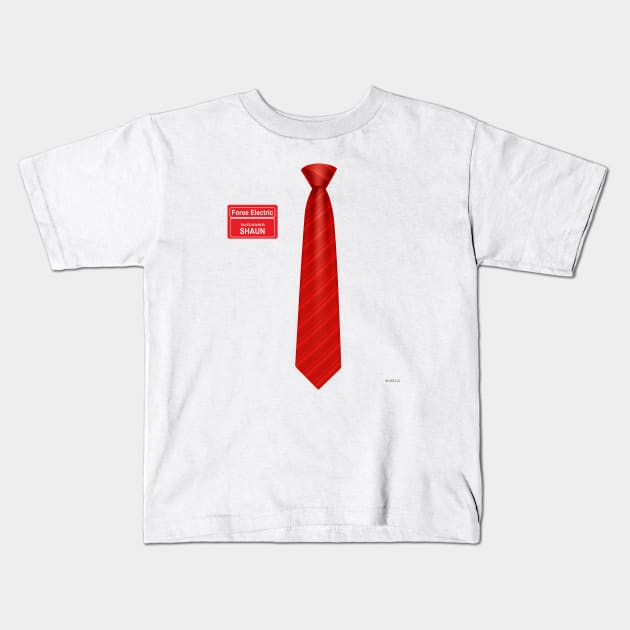 Shaun Foree Electric Name Tag & Neck Tie Kids T-Shirt by AlmostMaybeNever